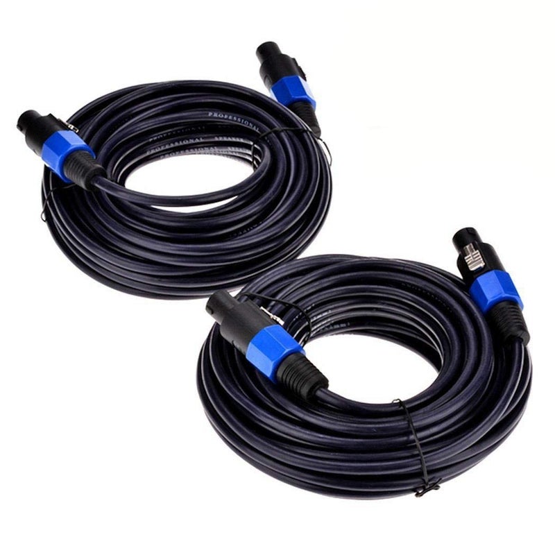Yuyaokk 2Pack 50 ft Male Speakon to Speakon Cables, Professional 12 Guage AWG Audio Cord DJ Speaker Cable Wire with Twist Lock - 2 Conductor. - Image 1